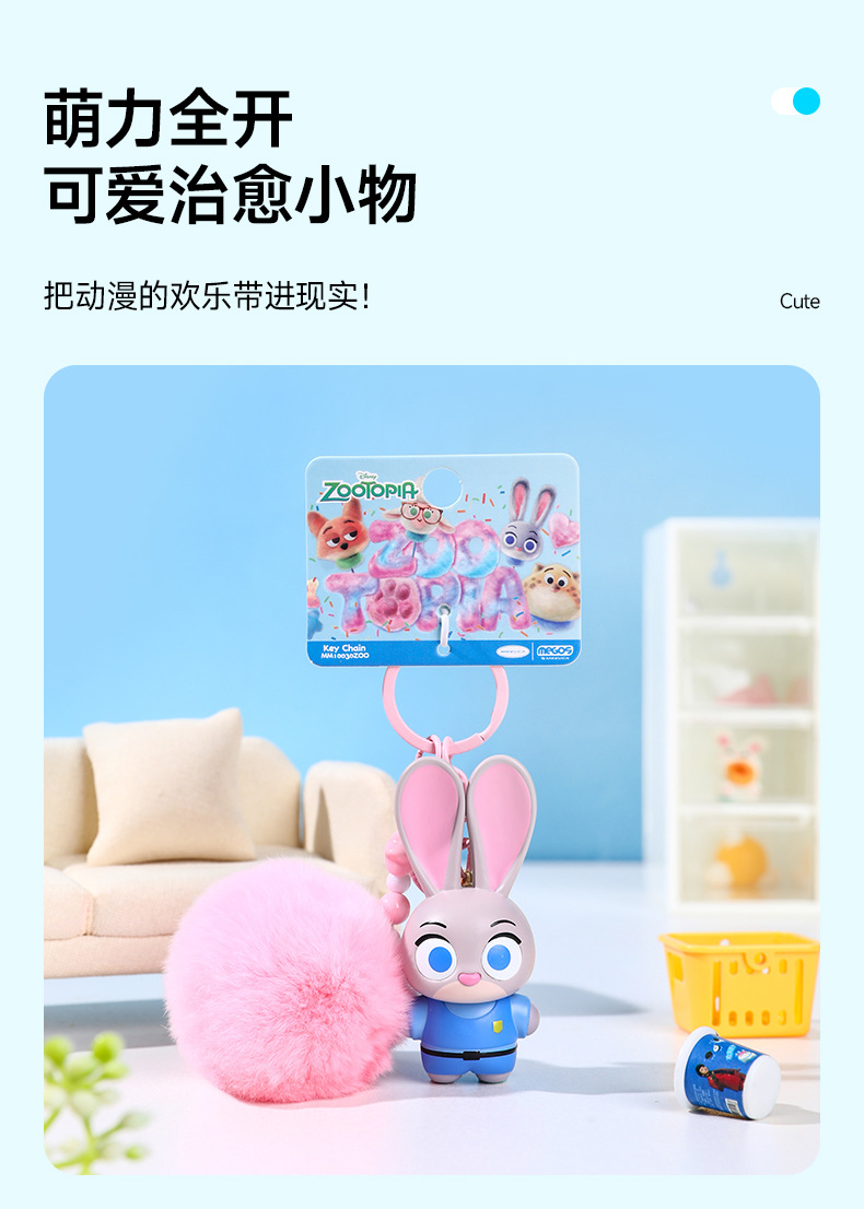 疯狂动物城毛球款公仔包包挂件兔子朱迪狐尼克挂饰小礼品批发详情8