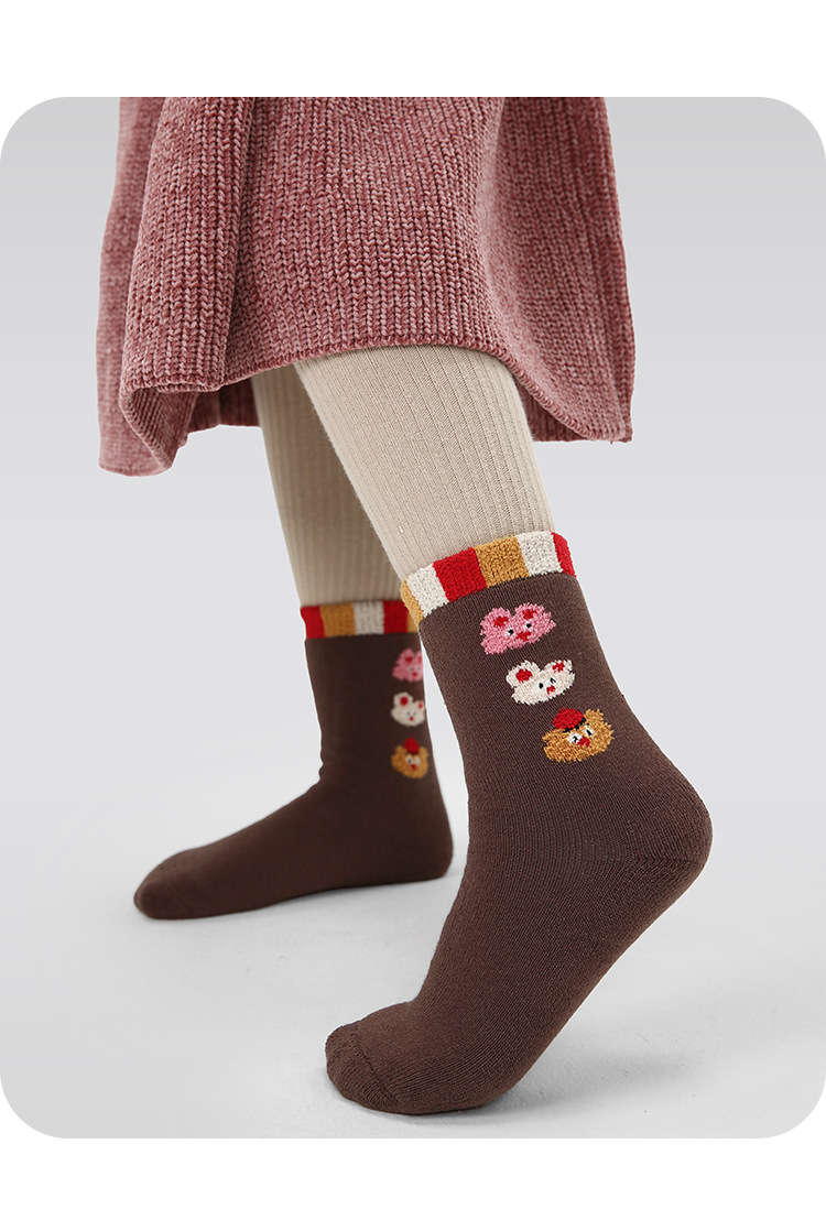 P05儿童秋冬袜子批发卡通萌酷小兔宝宝毛圈袜棉加厚保暖女童袜子详情14