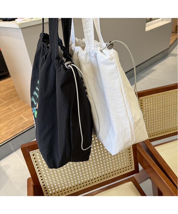 跨境外贸鲜花植物气质印花帆布包原宿单肩包学生时尚手提袋现货详情5