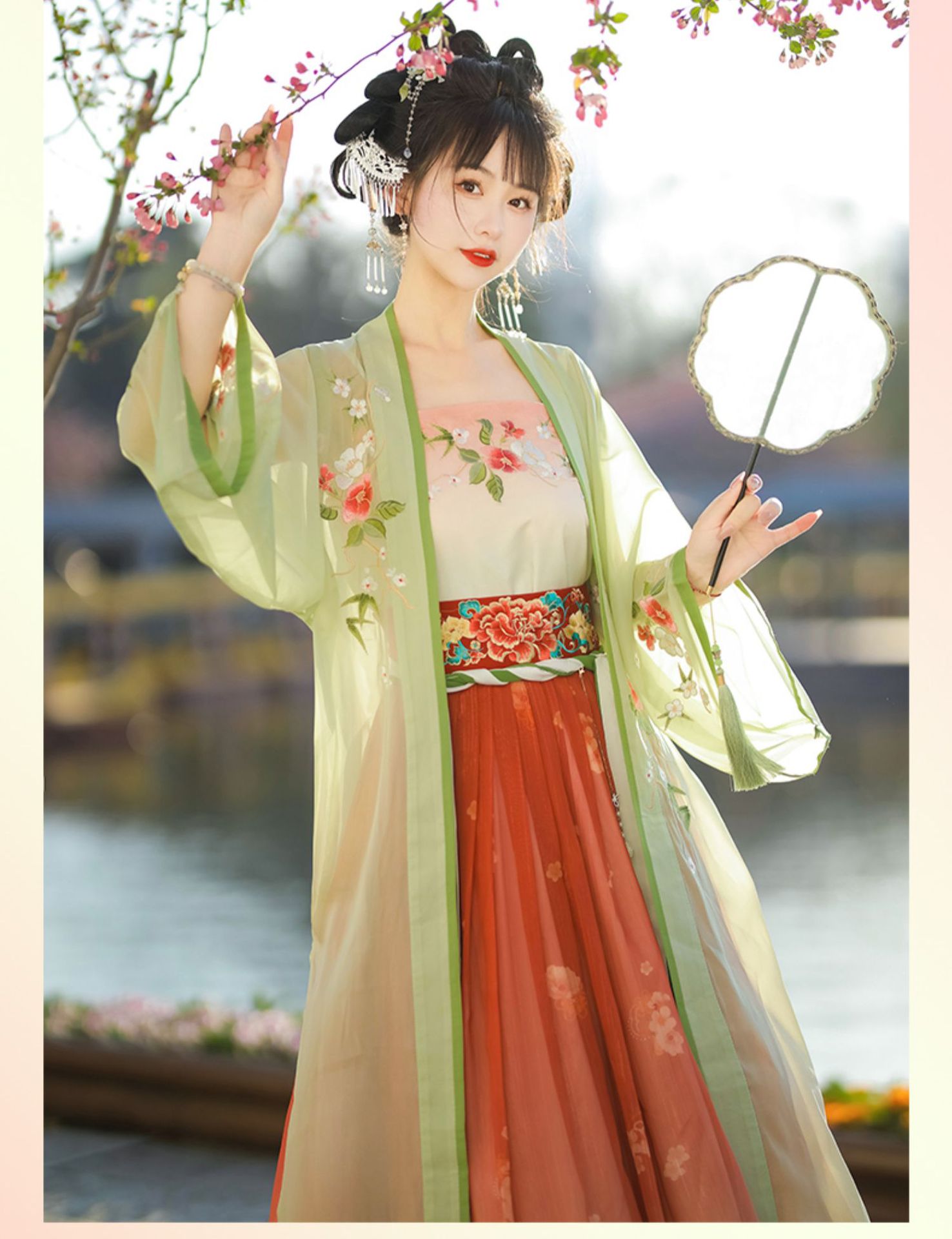 New styles of Chinese-style Song-style hanfu for women in spring and summer, with a long waist and 褙子 super ethereal student costume for daily use pic 22