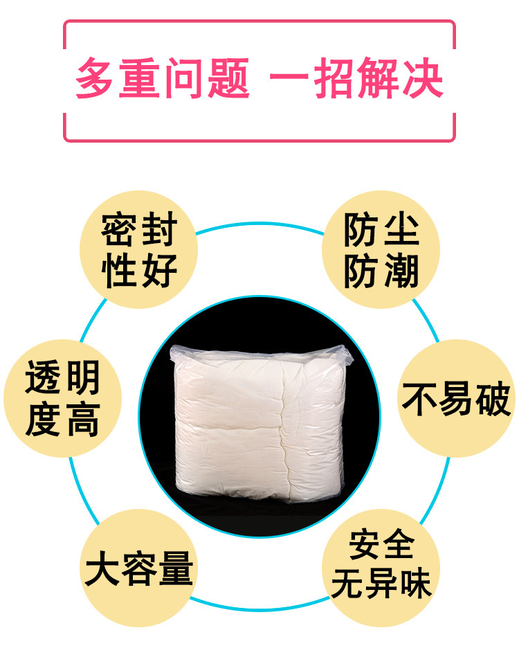 Bags for quilts, storage bags, cotton quilt moisture-proof and dust-proof bags, transparent extra-large plastic bags, large moving packing bags pic 9
