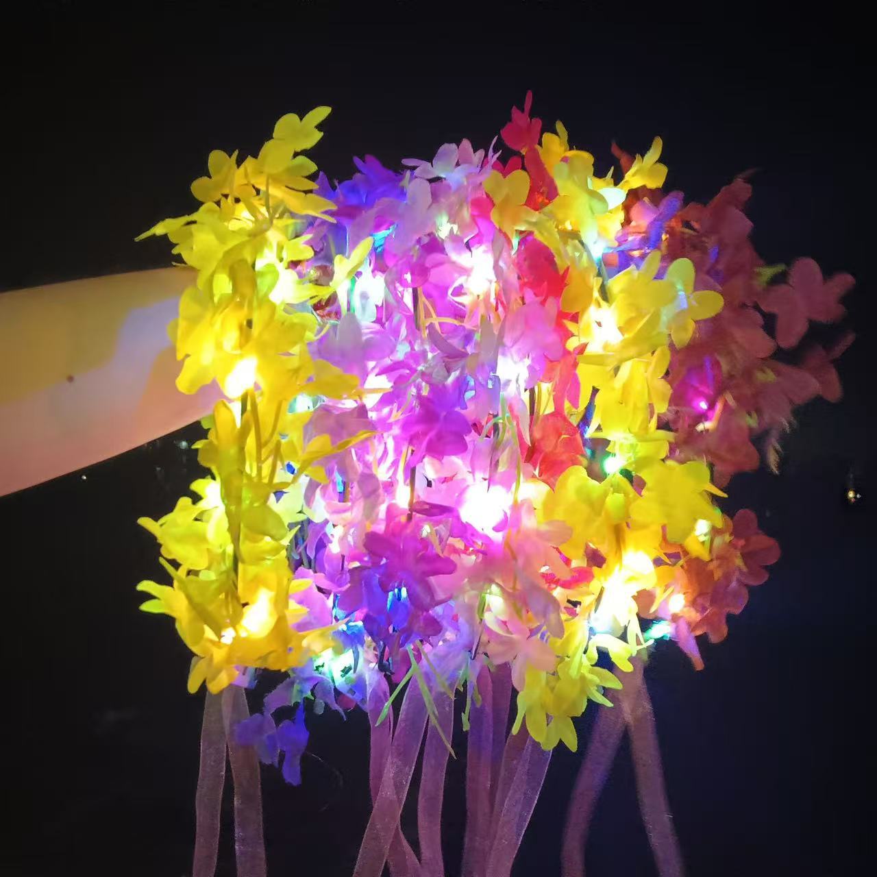 网红发光天使翅膀背饰地摊夜市热销闪光花环兔子发箍彩球蝴蝶头饰详情11