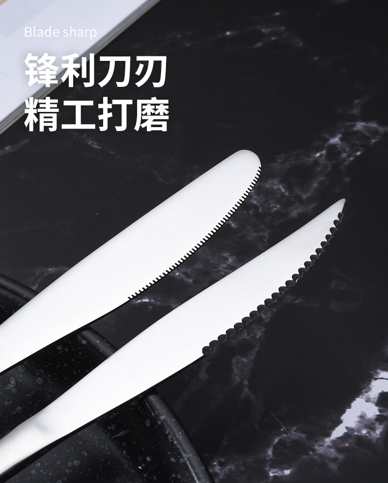 1010不锈钢勺子餐叉咖啡甜品勺长柄家用西餐酒店餐厅网红韩式汤勺详情11