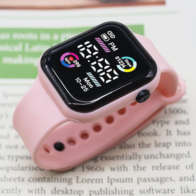 外贸新款学生运动电子手表高颜值夜光小方块非智能跑步夜光电子表时尚潮流男女款详情3