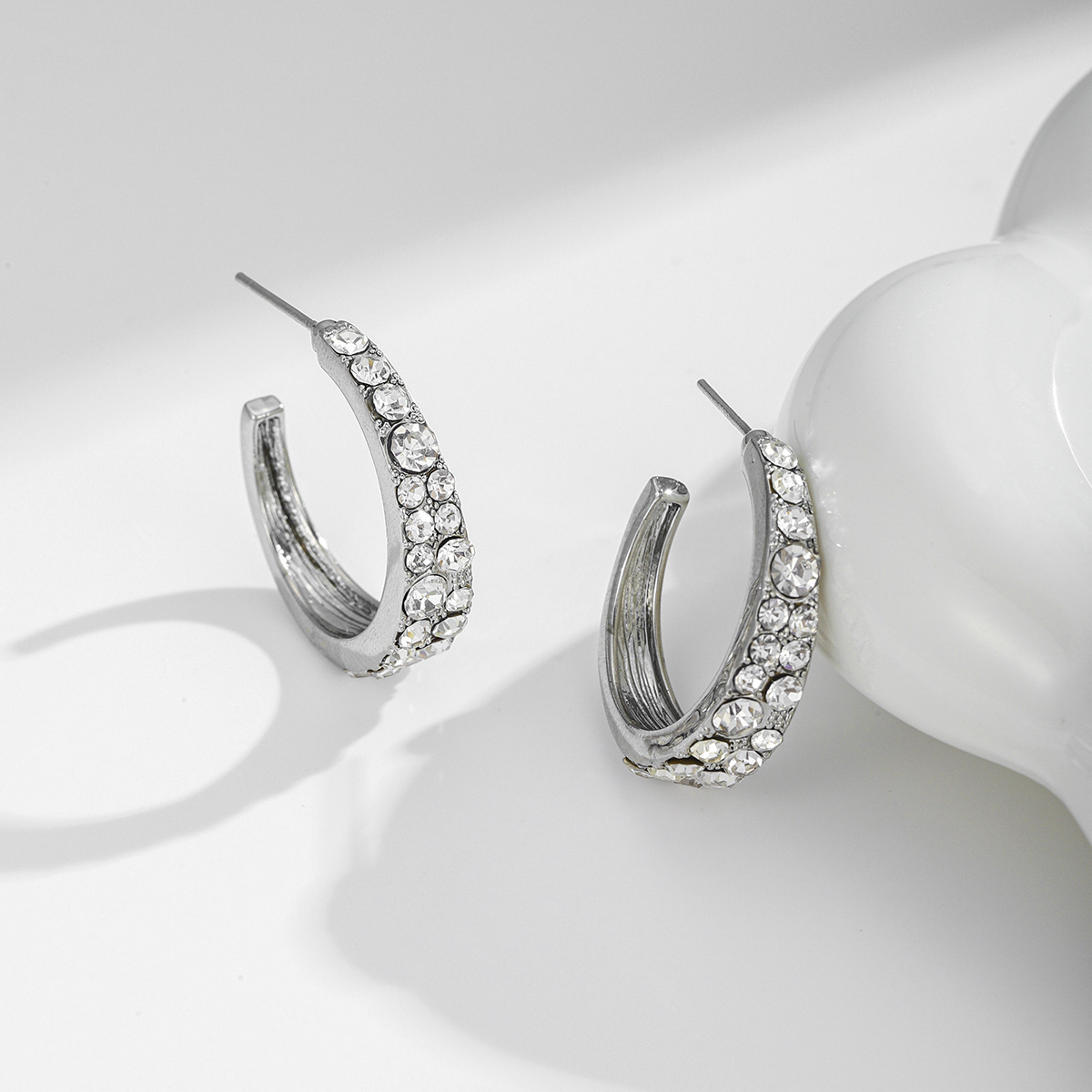 设计师新款925银针个性简约网红款C型耳钉柏伶直播新款耳饰耳环详情7