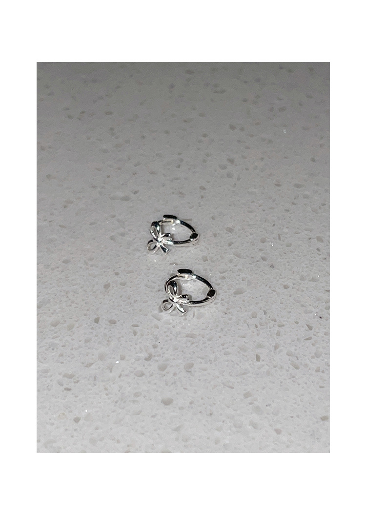 999纯银蝴蝶结耳扣简约小巧精致小众设计感高级自然百搭新款耳环详情17