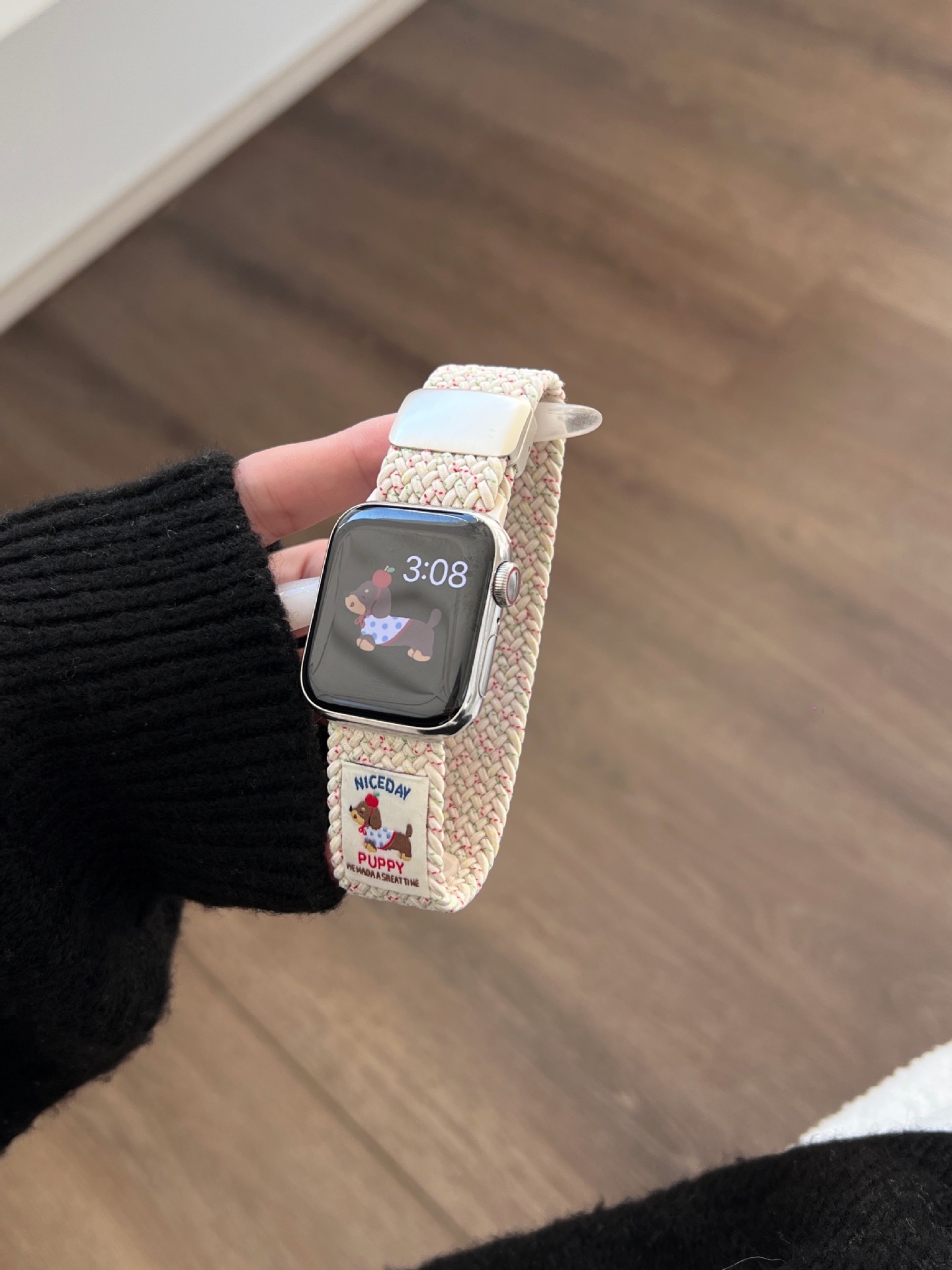 The puppy elastic woven nylon watch strap is suitable for the Apple Watch 10th generation 987654Ultra/SE pic 4
