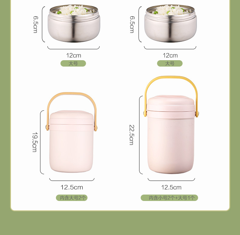 304 stainless steel vacuum insulated lunch box, large-capacity multi-layer insulated bucket for office workers, student lunch box, pot pic 18