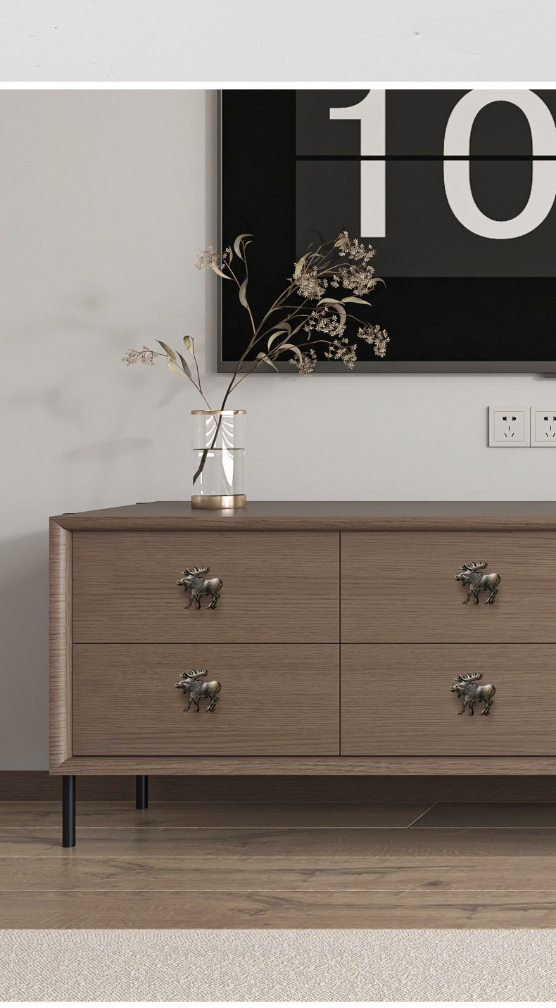 Modern light luxury zinc alloy butterfly, flying bee, leaf, starfish, elk living room, bedroom, bedside, drawer, cabinet door handle pic 38