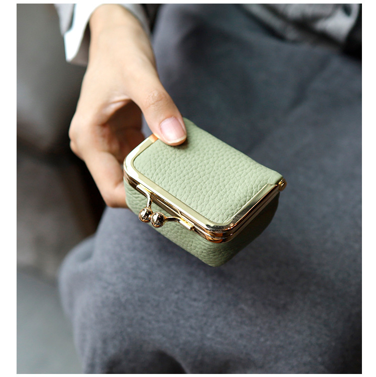 New genuine leather compact gold bag, earphone case, mini ring, necklace, earrings, jewelry bag, coin purse pic 16