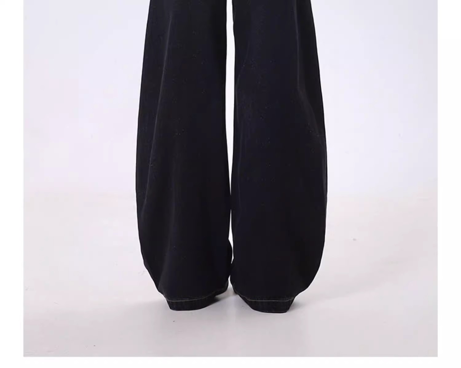 JIAMU牛仔裤男女春季新款美式街头撞色方巾宽松辣妹阔腿弯刀裤潮详情7