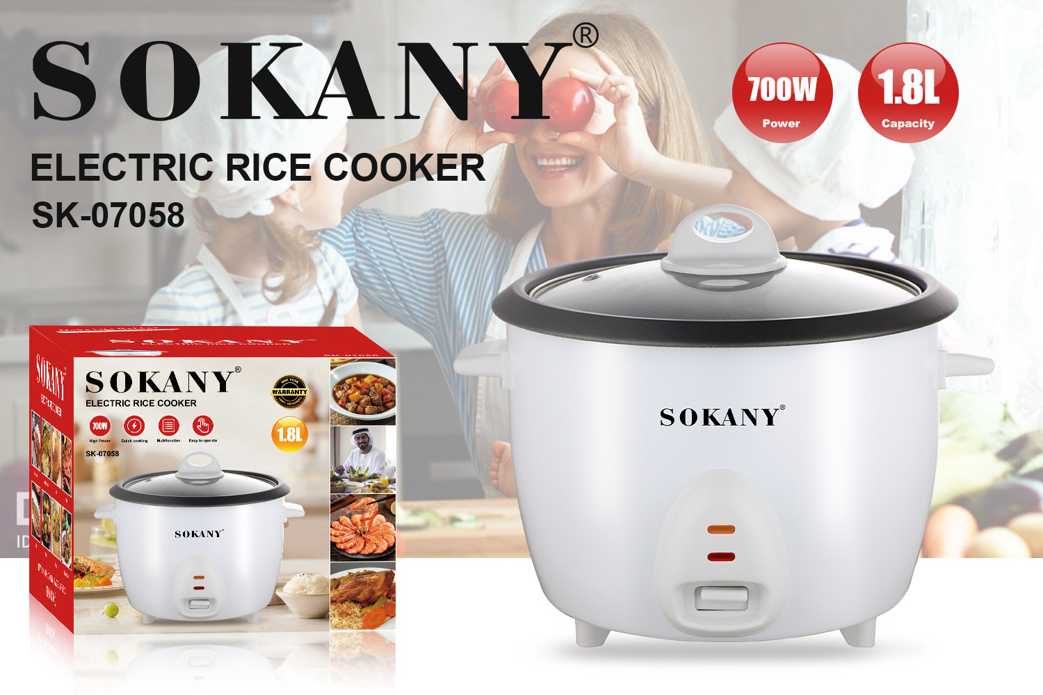 Export SOKANY07058 Household mini 1.8L ELECTRIC RICE COOKER pic 2