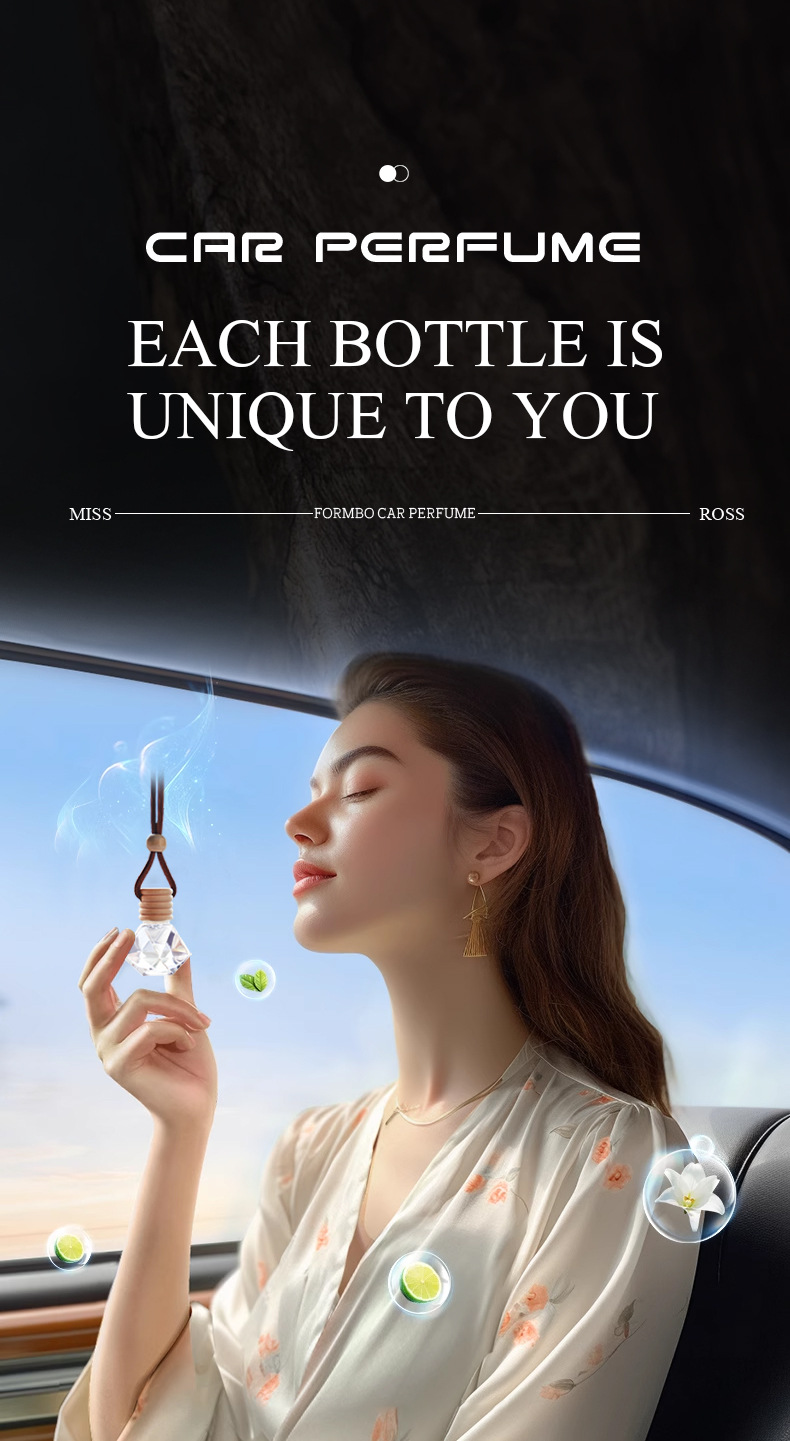 跨境专供FORMBO车载挂绳香水瓶汽车用除异味香薰挂件饰品香水批发详情14