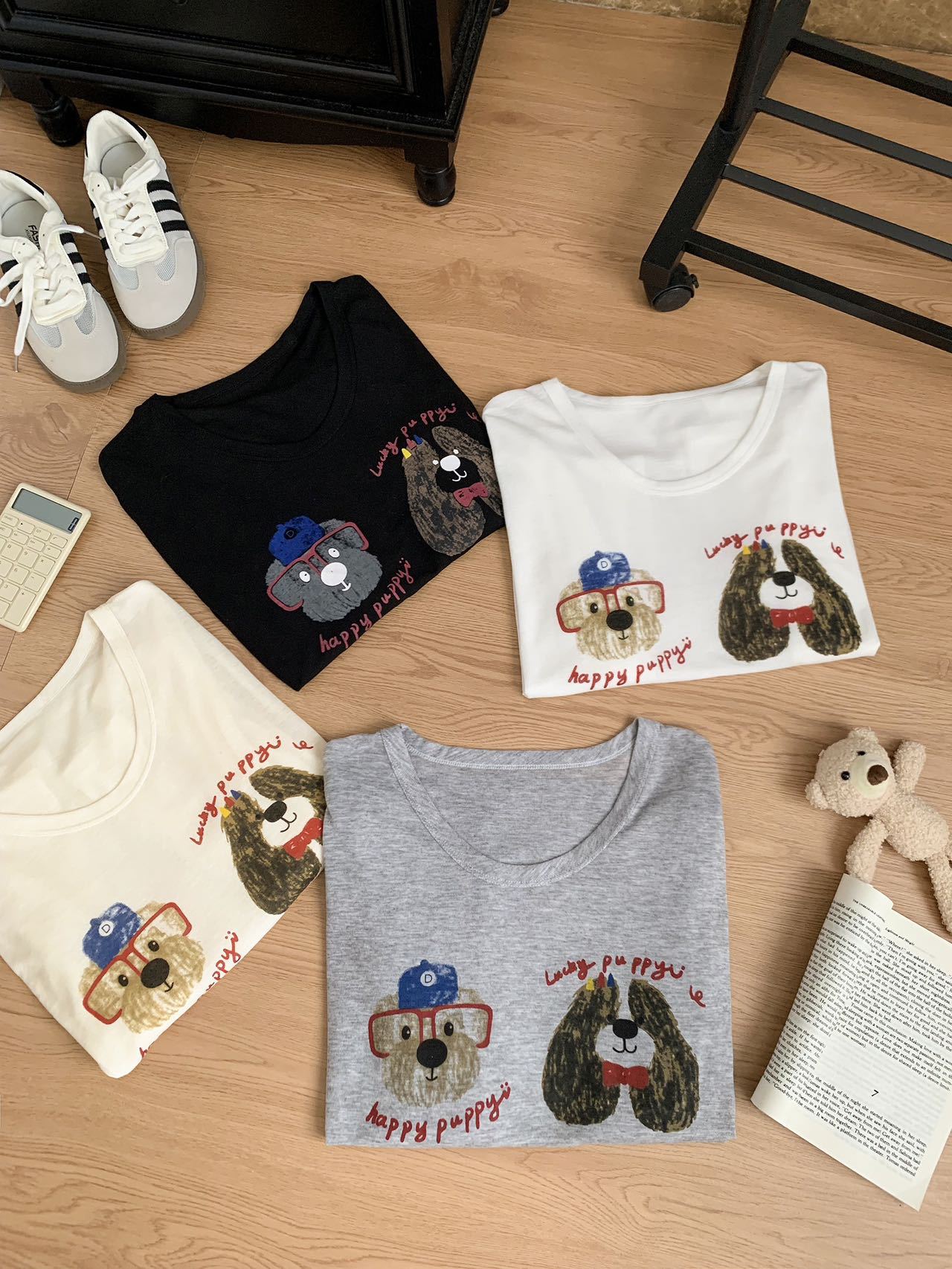 Loose-fitting, wide-necked, thin, sun-protective smock for women, summer, youthful cartoon printed long-sleeved T-shirt, U-neck top pic 32