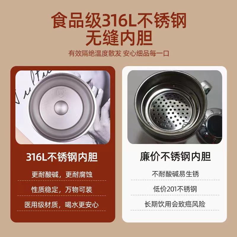 316不锈钢咖啡杯高颜值保温杯男女口袋杯便携礼品大容量保温水杯详情5