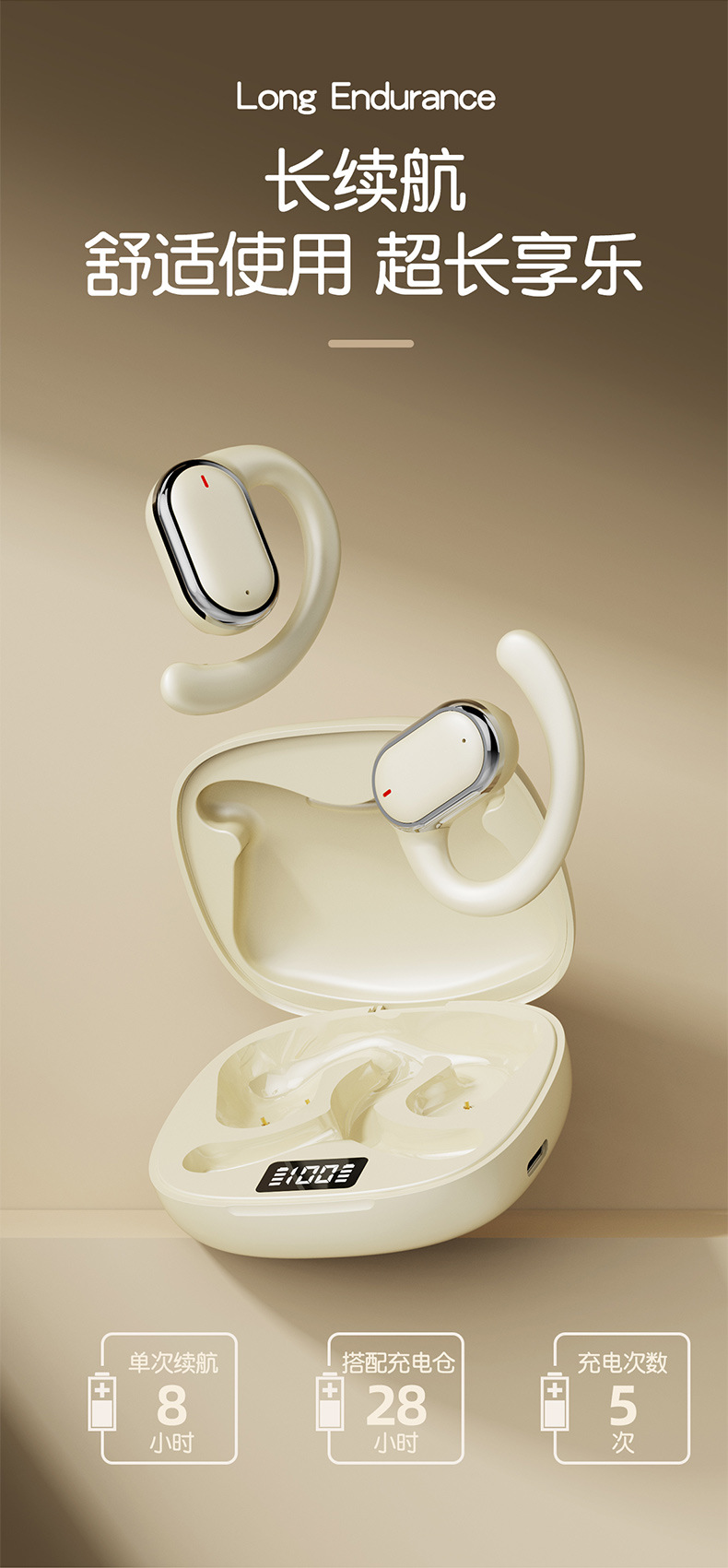 The new over-ear X93 wireless Bluetooth headphones with digital display screen, sports and running headphones, and hanging Headlights pic 10