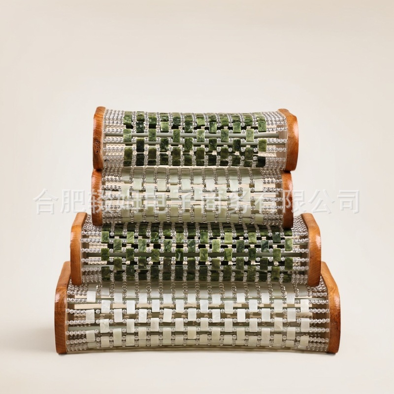 天然玉石枕头岫玉汗蒸保健夏凉透气降温冰凉玉片枕空心颈椎枕详情1