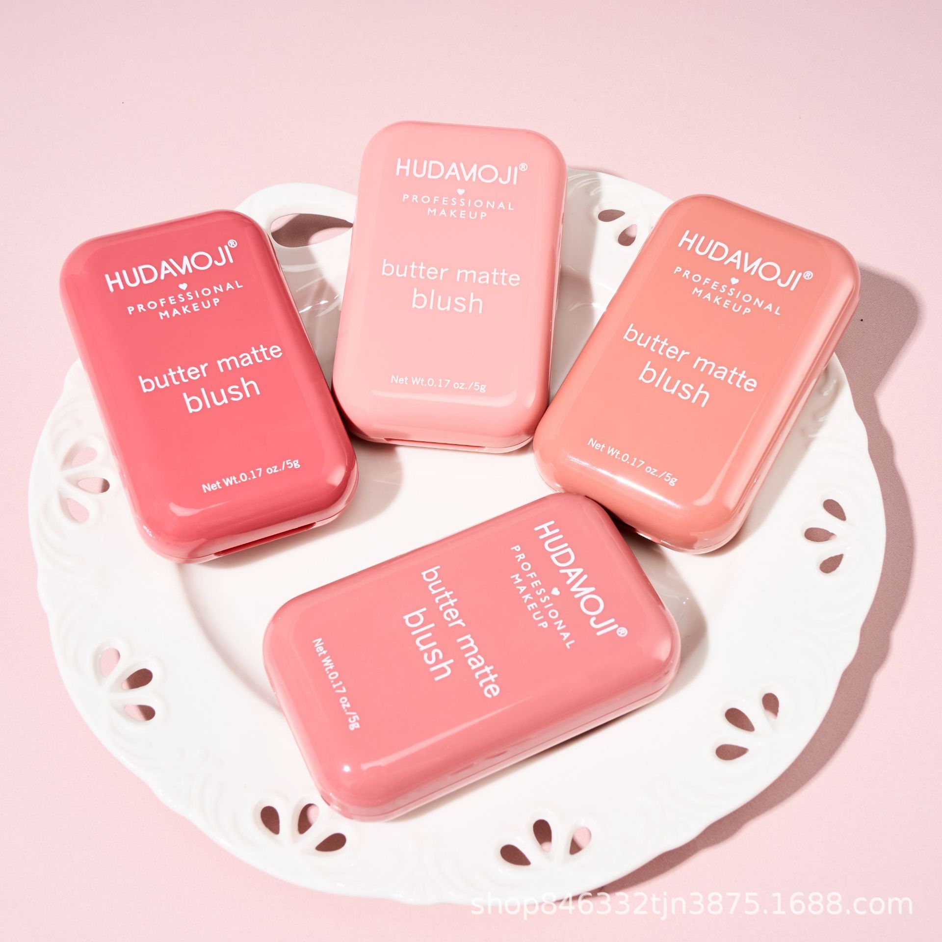 HUDAMOJI Butter matte Blush brightens Natural, light and long-lasting Swelling Blush Makeup wholesale pic 6