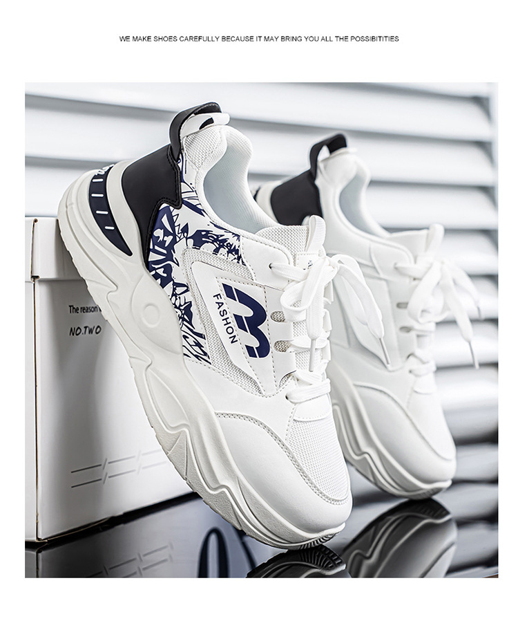 夏季男鞋新款透气网面运动鞋男士潮流百搭小白鞋厚底休闲老爹鞋男详情12