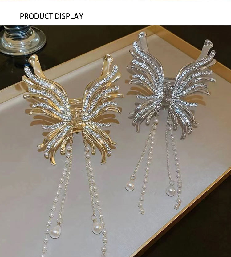 新款合金金色超大号简约光面金属发抓抓夹鲨鱼夹不掉色发饰批发详情7