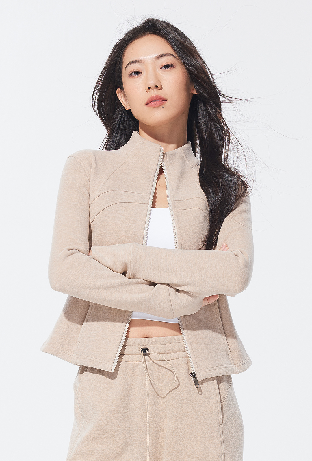 Autumn and winter stand-up collar sportswear, hoodie, jacket, women's slimming, windproof and warm top, long-sleeved zipper cardigan pic 22