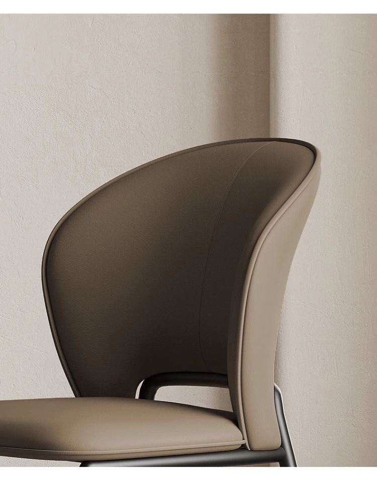 Light luxury dining chairs, home Italian minimalist high-end style hotel negotiation chairs, restaurant chairs, simple dining tables, leather stools pic 16