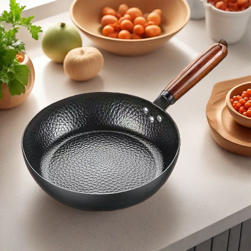 新款不粘煎蛋锅家用无涂层牛排煎炒锅纹理炒菜锅电磁炉通用平底锅详情8