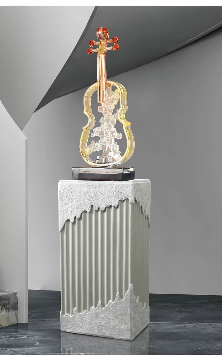 2025 Art violin ornaments, high-end living room floor, light luxury, high-end entrance, TV cabinet, wine cabinet, model room, soft decoration, resin handicrafts, Indian resin handicrafts, ornaments, micro-landscape, shell resin pic 14