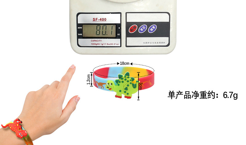 2025新款亚马逊恐龙硅胶手环卡通手饰 侏罗纪恐龙世界手腕带现货详情4