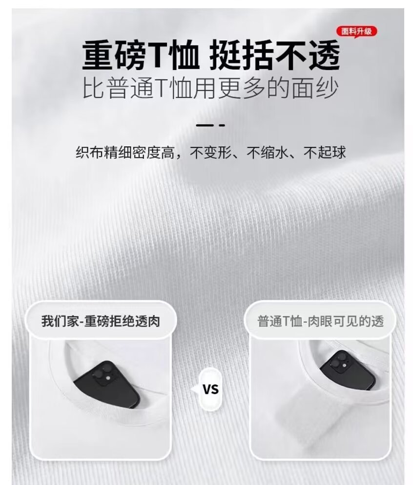 夏季新款重磅设计感情侣纯棉短袖男生宽松圆领猫咪印花t恤五分袖详情4