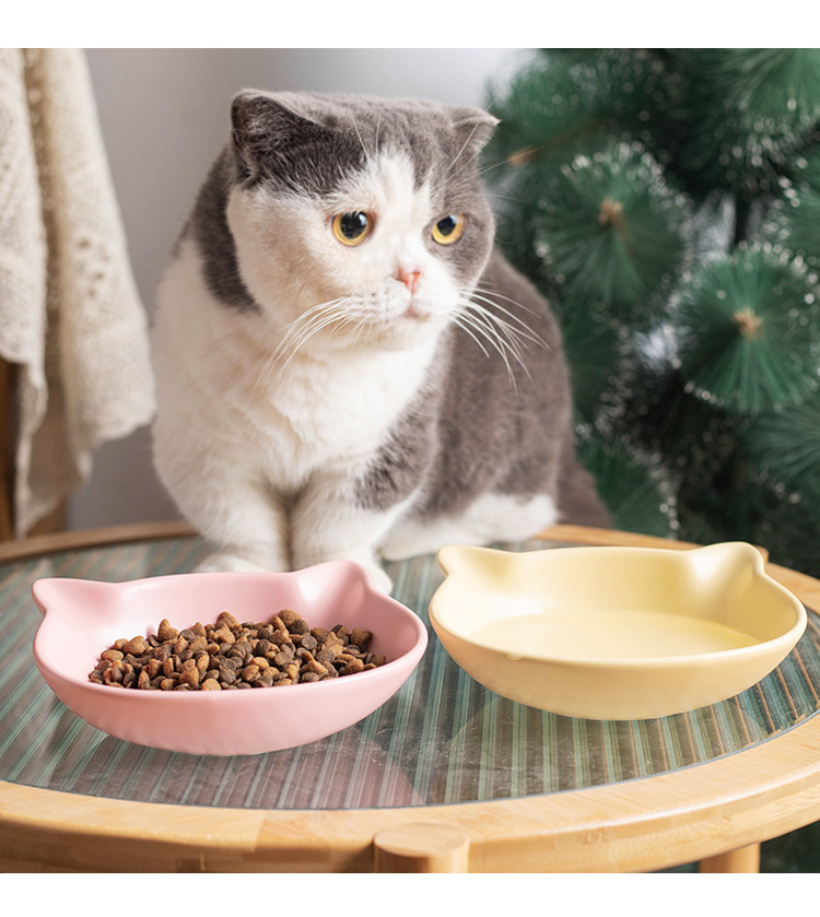 Cross-border cat bowls, ceramic can plates, saucers, cat food bowls, rice bowls, anti-knock cat water bowls, dog bowls, new food bowls pic 12