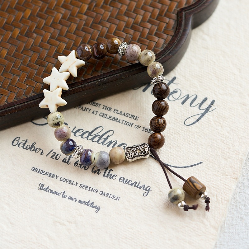 厂家直销景德镇陶瓷手链批发手工编织新中式礼物古风串珠国风手串详情7