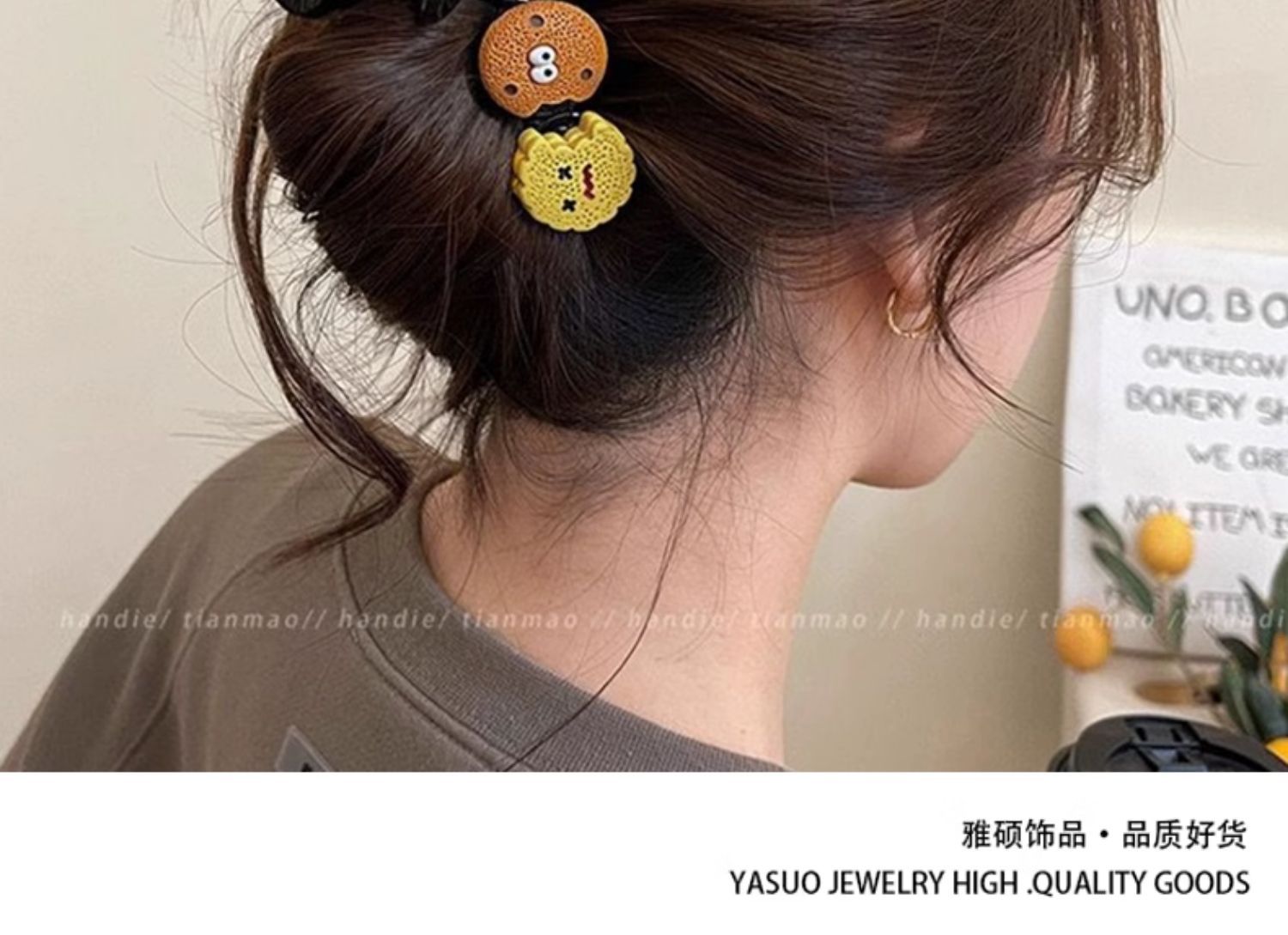 卡通可爱饼干抓夹女2025新款气质发夹盘发夹子头饰鲨鱼夹发抓发饰详情18