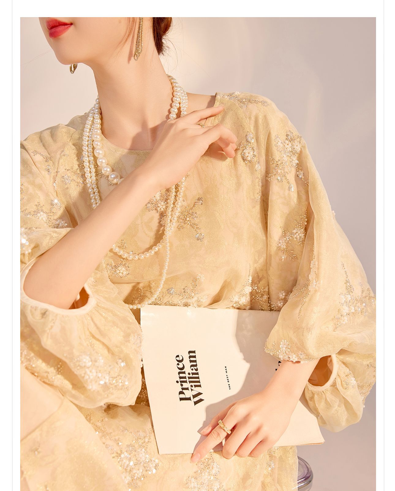 New Chinese-style high-end flower beaded embroidery dress, national style 2025 light luxury design sense elegant long dress N2034 pic 12