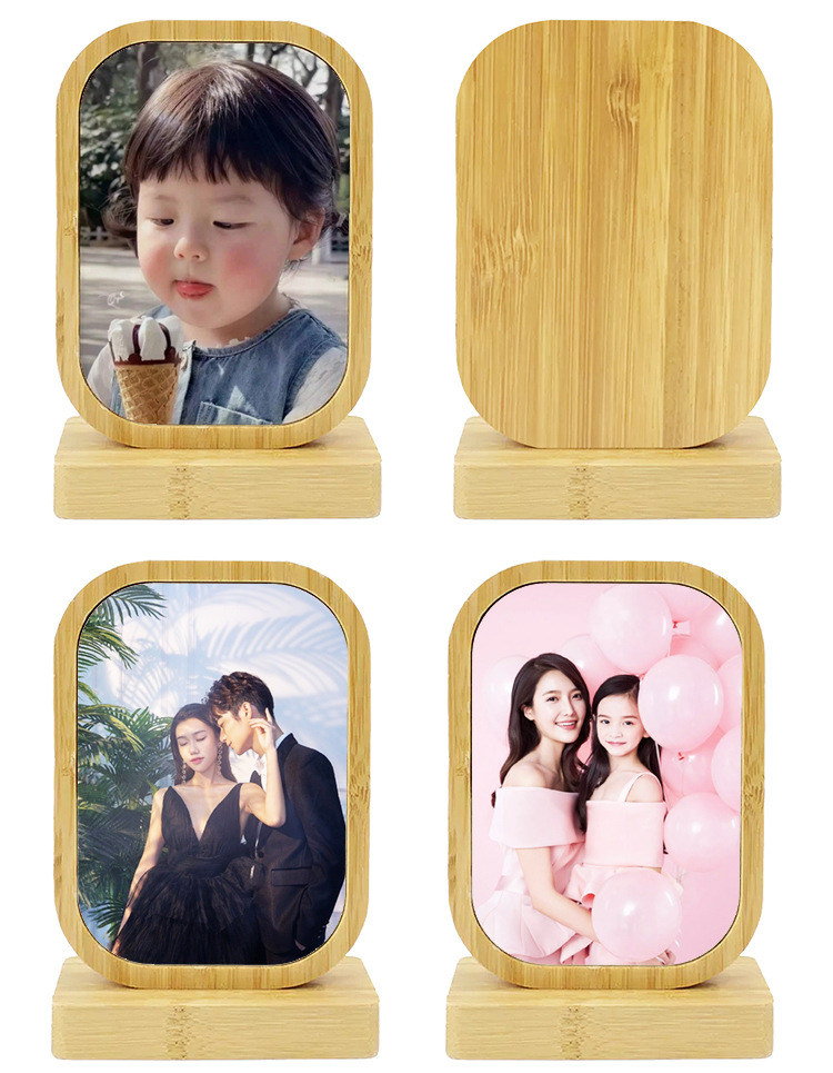 Modern and simple bamboo and wood photo frame table setting, table setting, parent-child commemorative decorative items, couple gifts, DIY commemorative photo frames pic 15