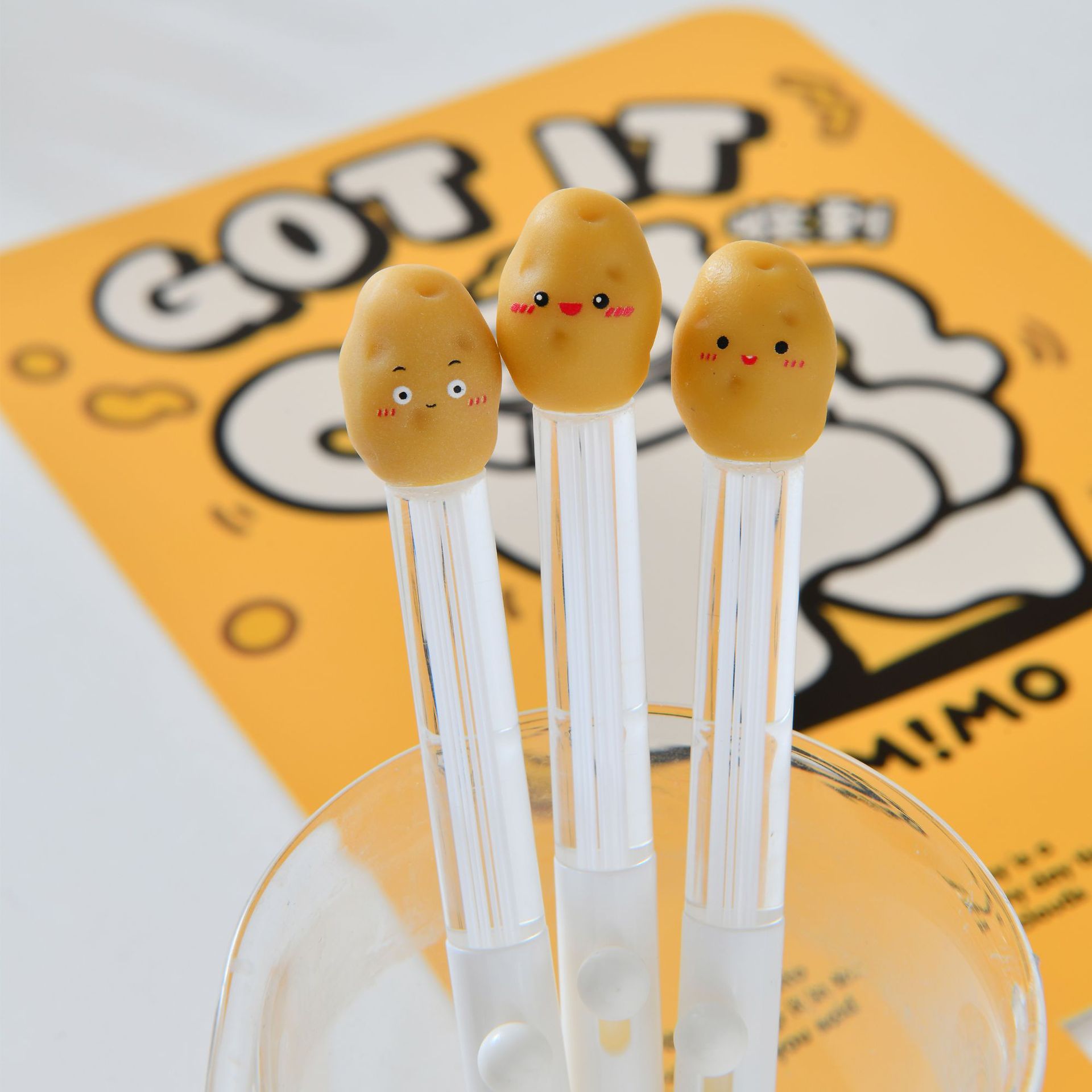 晨兮可爱创意土豆卡通学生中性笔速干速写笔批发日用吸管百货用品详情6