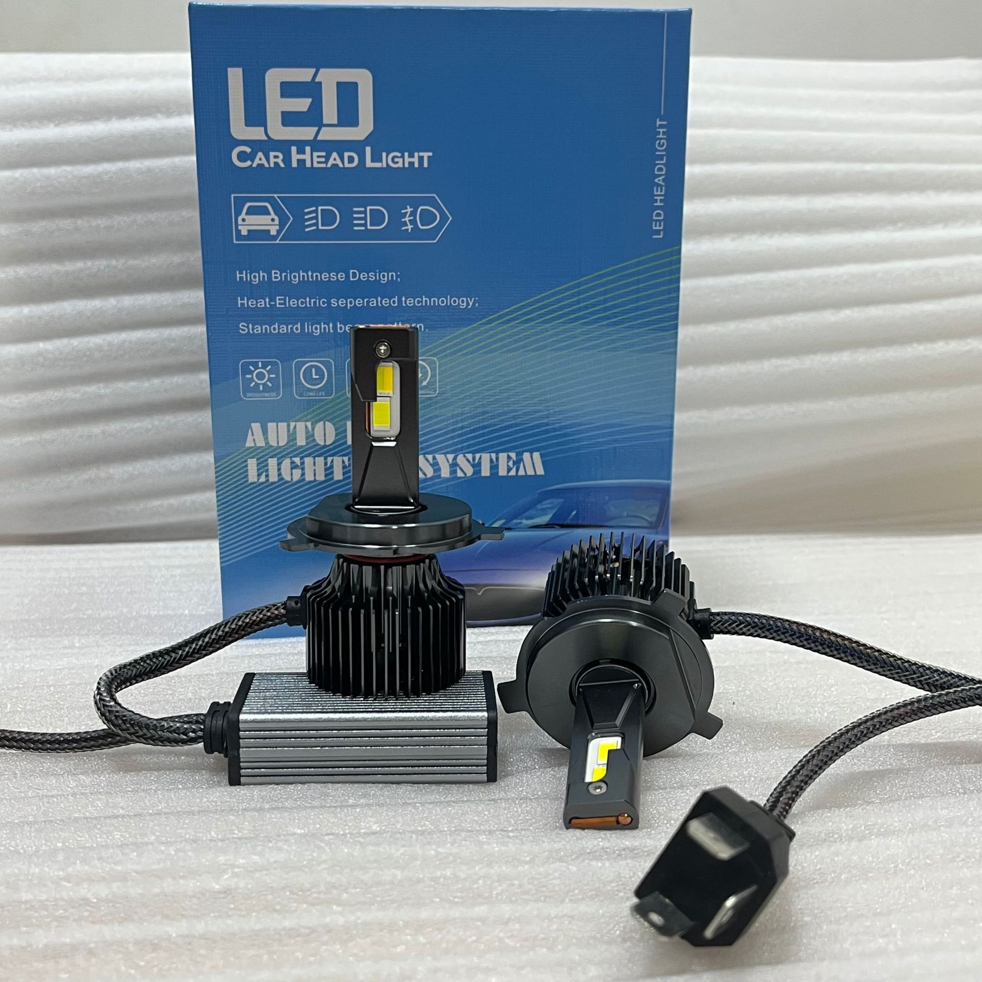 New 150W high-brightness automotive LED headlights, high-power LED car lights with 3 color temperatures, cross-border best-selling automotive headlights pic 12