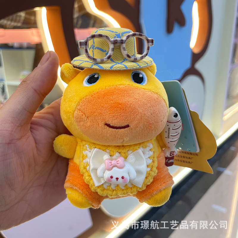 New cute and cartoonish capybara costume doll backpack pendant, Ins-style doll pendant, keychain as a gift for others pic 4