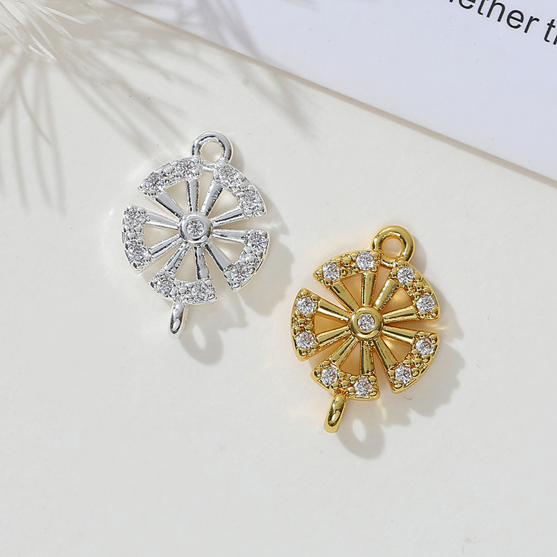 沙金福牌雪花花朵吊坠手工饰品配件DIY挂件手链耳饰详情5