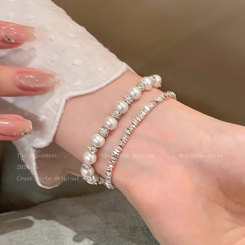 满天星珍珠碎银子串珠手链女冷淡风轻奢高级感小清新学生闺蜜手饰详情19