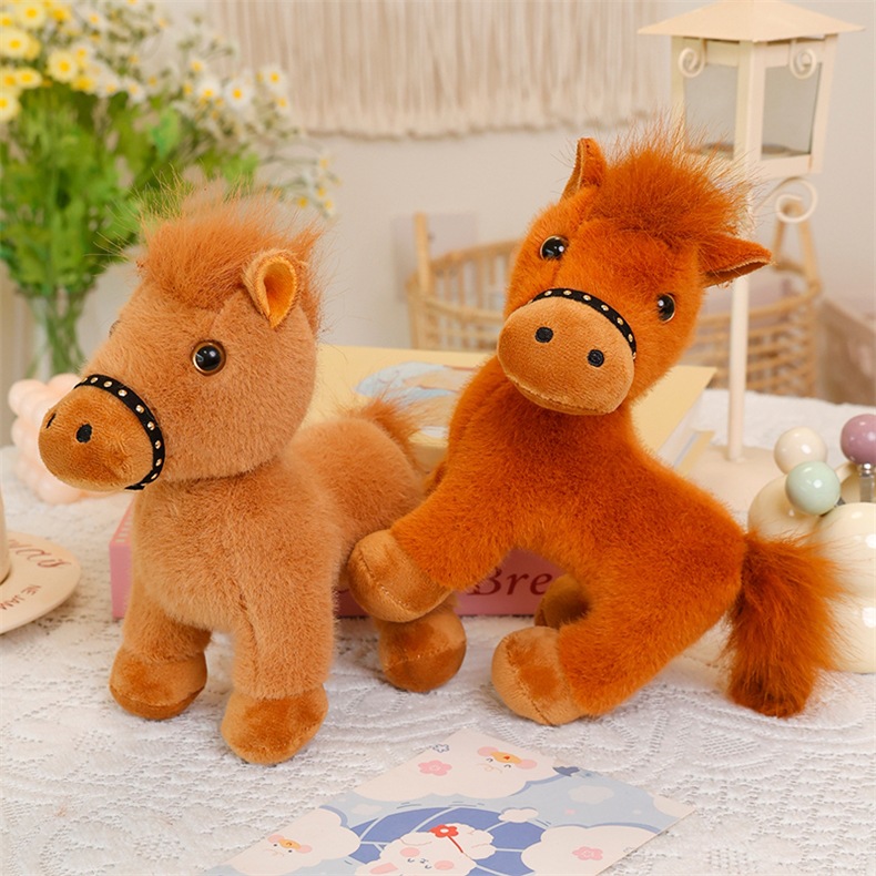 可旋转仿真小马可爱小马玩偶公仔毛绒玩具国潮玩具马年吉祥物娃娃女孩礼物详情21