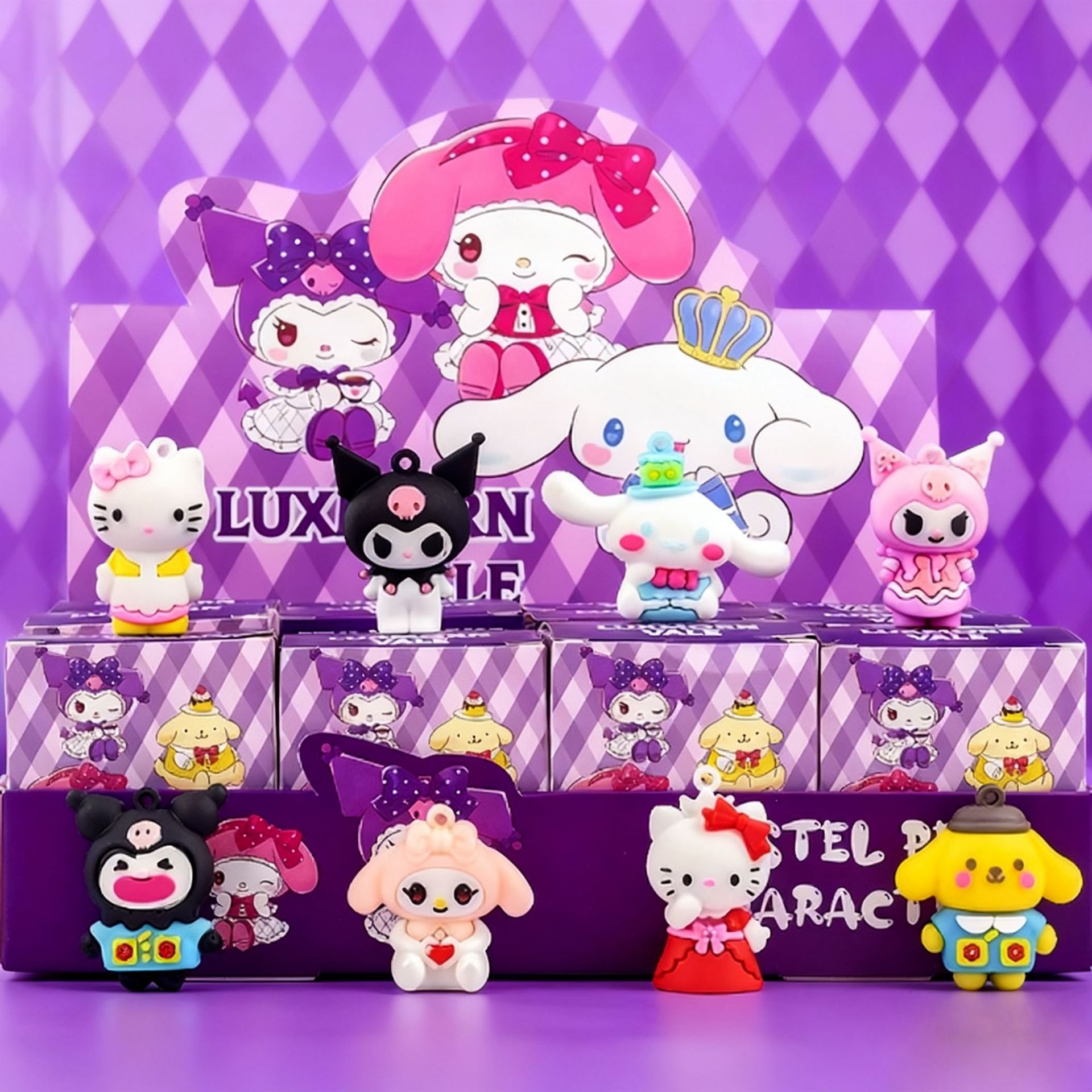 Cherry theme twin doll hellokitty3d printed face-changing doll Kitty doll Little Eight Fun toy pic 2