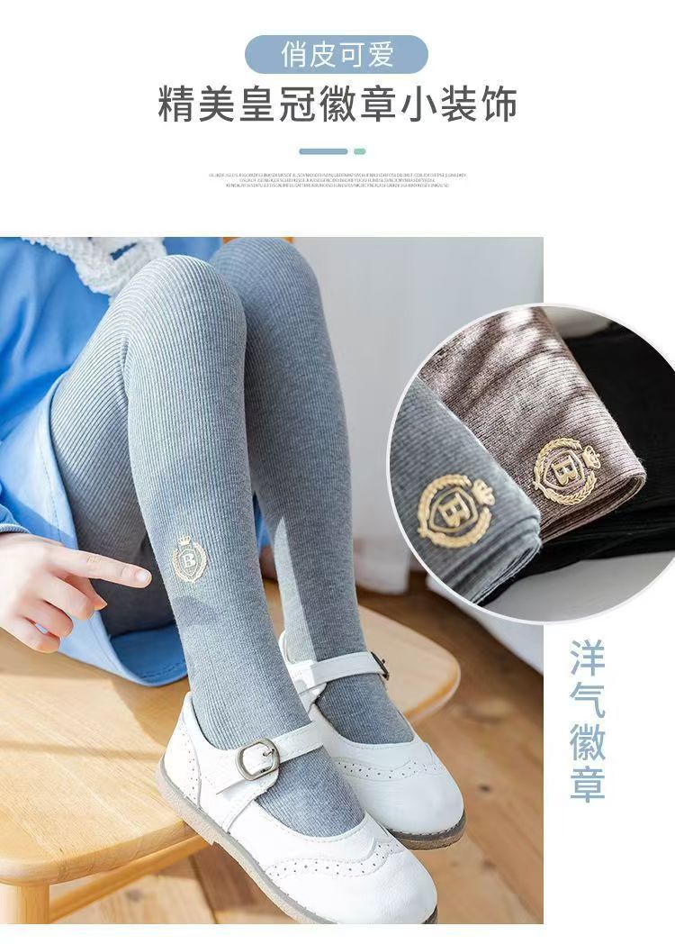 厂家直销女童打底裤春秋款竖条纹芭蕾舞蹈袜薄棉不起球踩脚连袜裤详情3