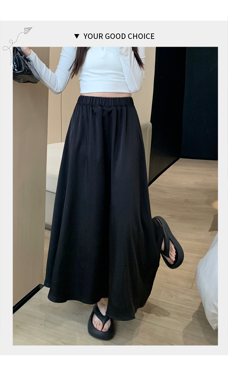 French acetate satin half skirt for women 2024 Spring/Summer pleated long skirt with elastic and tight waist, A-line large swing umbrella skirt pic 44