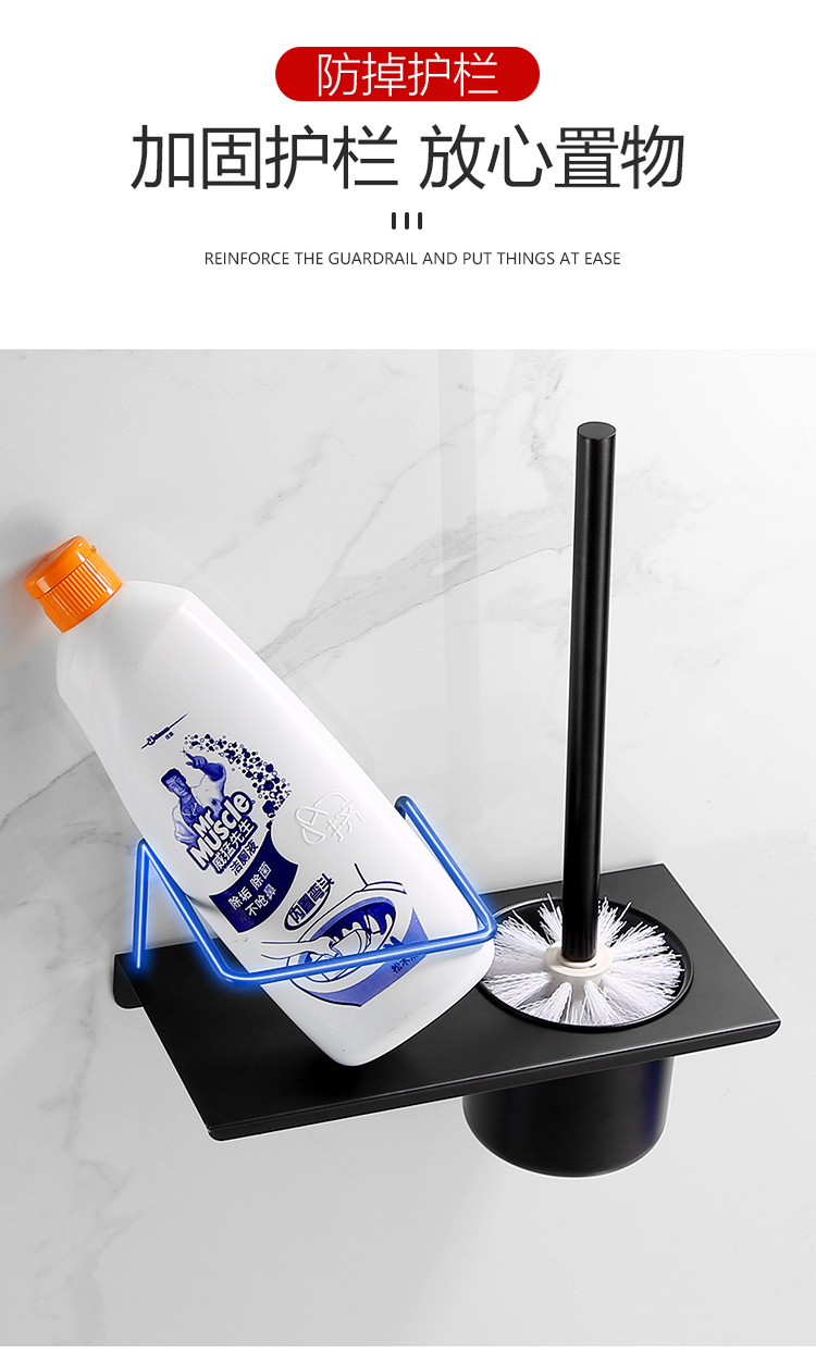 Bathroom toilet brush holder, 304 stainless steel, no need for drilling, hotel toilet brush, wall-mounted household toilet brush cup pic 9