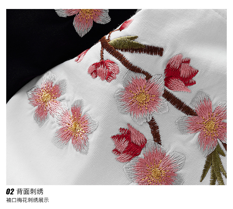 New Spring/Summer 2025 Guochao Chinese Trend brand loose plum blossom embroidered short-sleeved T-shirts for men and couples, summer half-sleeved pic 27