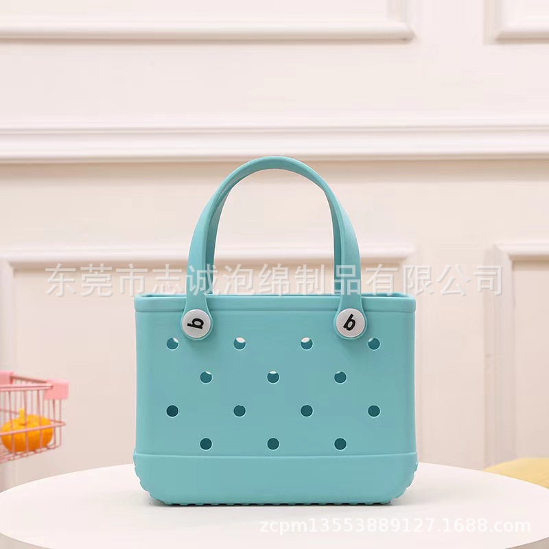 eva basket travel shoulder bag, perforated bag, waterproof and durable storage, eva beach bag, perforated bag, eva handbag pic 7