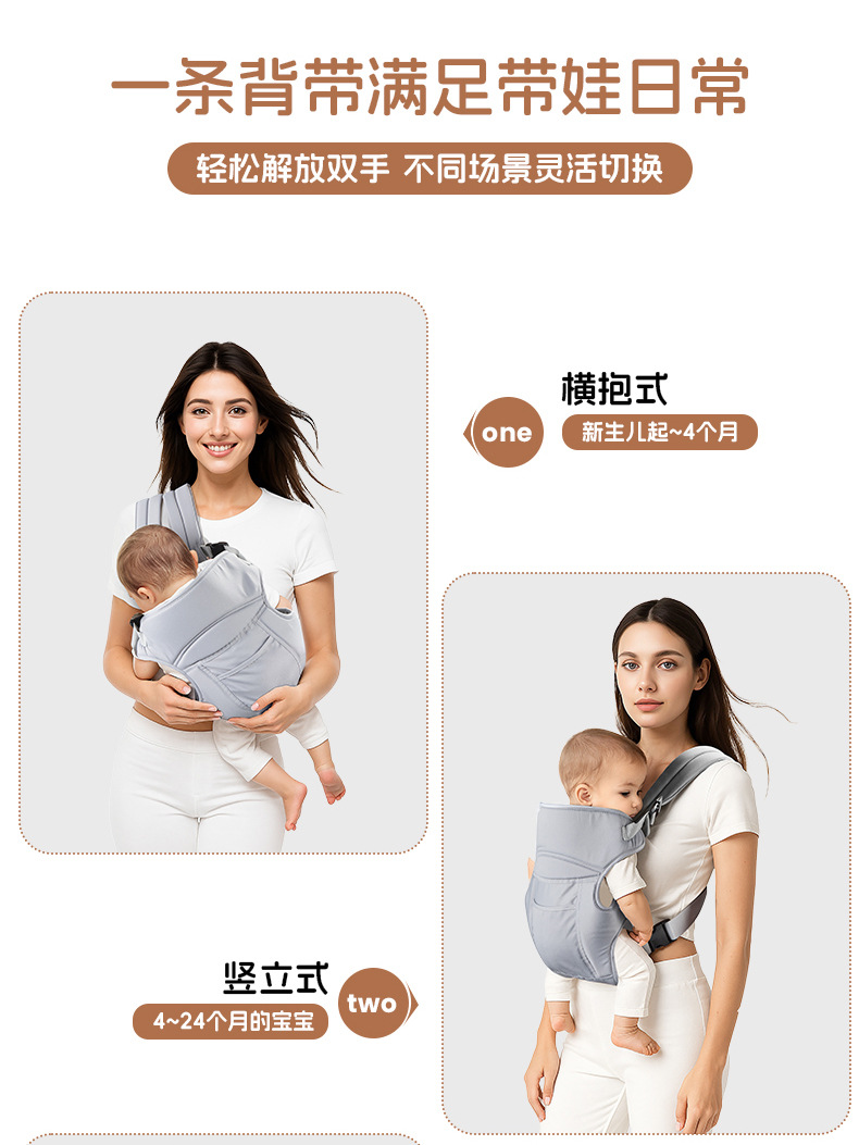 亚马逊双肩婴儿可调节背带四季可用宝宝儿童户外抱娃神器腰凳详情9