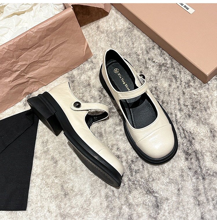 Q1-36法式复古厚底玛丽珍单鞋乐福鞋秋冬小众高级感小皮鞋女鞋黑详情26