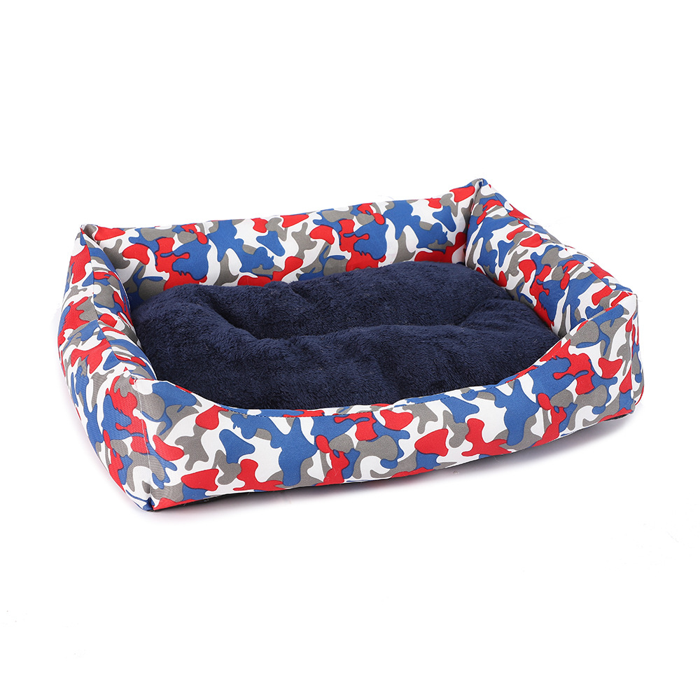 Camouflage PP cotton thickened pet dog bed, winter fleece thickened cat bed sleeping pad, anti-slip bottom filled thickened square pad pic 12